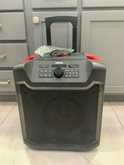 ION Portable Bluetooth Speaker with LED Light-Up Grille, Black/Red