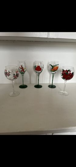 Hand Painted Wine Glasses