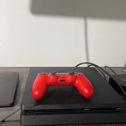 PS4 With Red Remote 