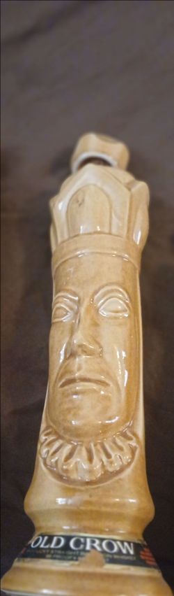 Old Crow Ceramic Figural  Chess Whiskey Decanter