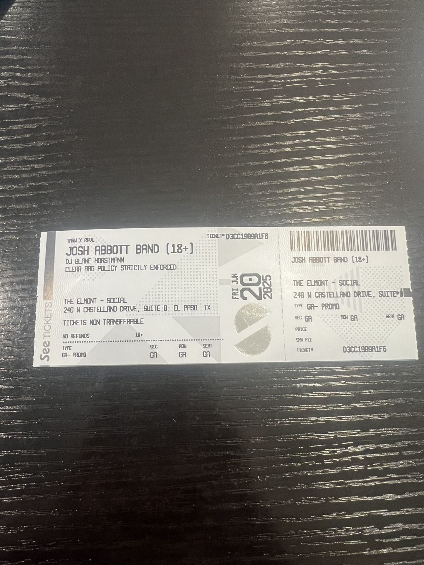 Josh Abbott GA TICKET