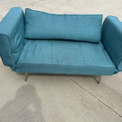 Turquoise Loveseat/Chaise Lounge