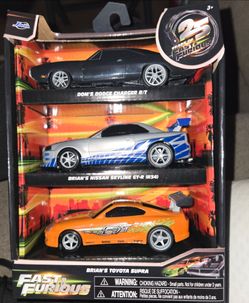 Jada Fast & Furious 25th Anniversary 3-Car Die-Cast Set