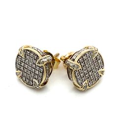 10k Gold Diamond Cluster Earrings Round 2.9grams 140512 1