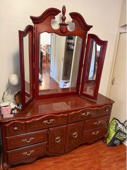 Dresser Vintage French Mirror Doors bedroom