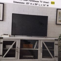 Gray Wash Farm Style Entertainment Center (New)