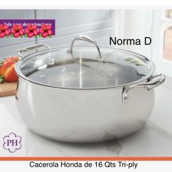 Cacerola Honda De 16 Qts Tri-ply Nueva En Su Caja 🌺 Princess House 🌺
