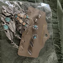 Turquoise Earring Sets, 6 Pairs Each 