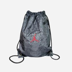 Jordan Jump Man Black Pattern Padded Drawstring Gym Bag