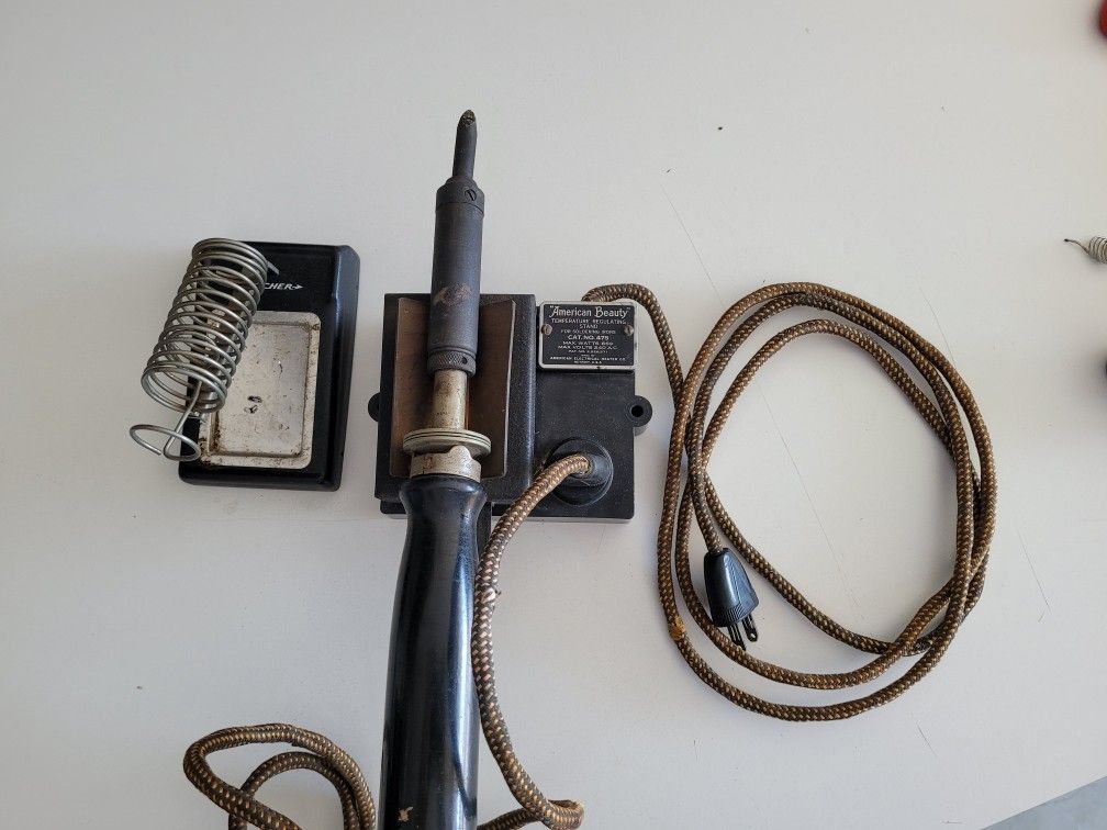 Vintage Soldering Iron w/outlet and holder