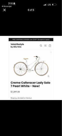 7 speed crème cruiser bike
