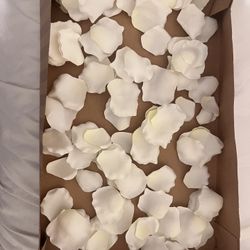 White Faux Rose Petals - Wedding, Crafts