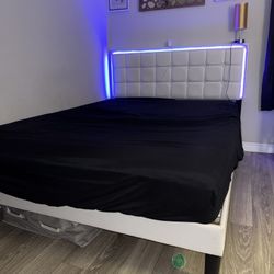 Queen Light Up USB Bed Frame 