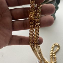 8mm- 26” Chain, 9” Bracelet  (Gold Combo)= $60 (40/25= 65)