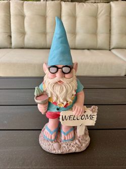 Summer Gnome Welcome Outdoor Decoration, Troll Decor, Size 17 Inches Tall
