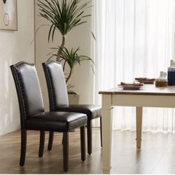 Dining  Chair In Dark Brown 
