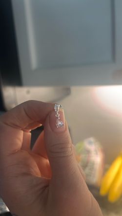 Pink and clear dangle earrings