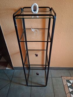 4ft metal/glass shelf - ( price is firm)