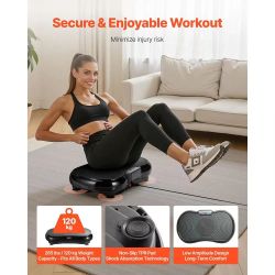 286* Vibration Plate Exercise Machine, Whole Body Shaker for Lymphatic Drainage and Weight Loss, Home Workout Gym Fitness Equipment with 2 Resistance 