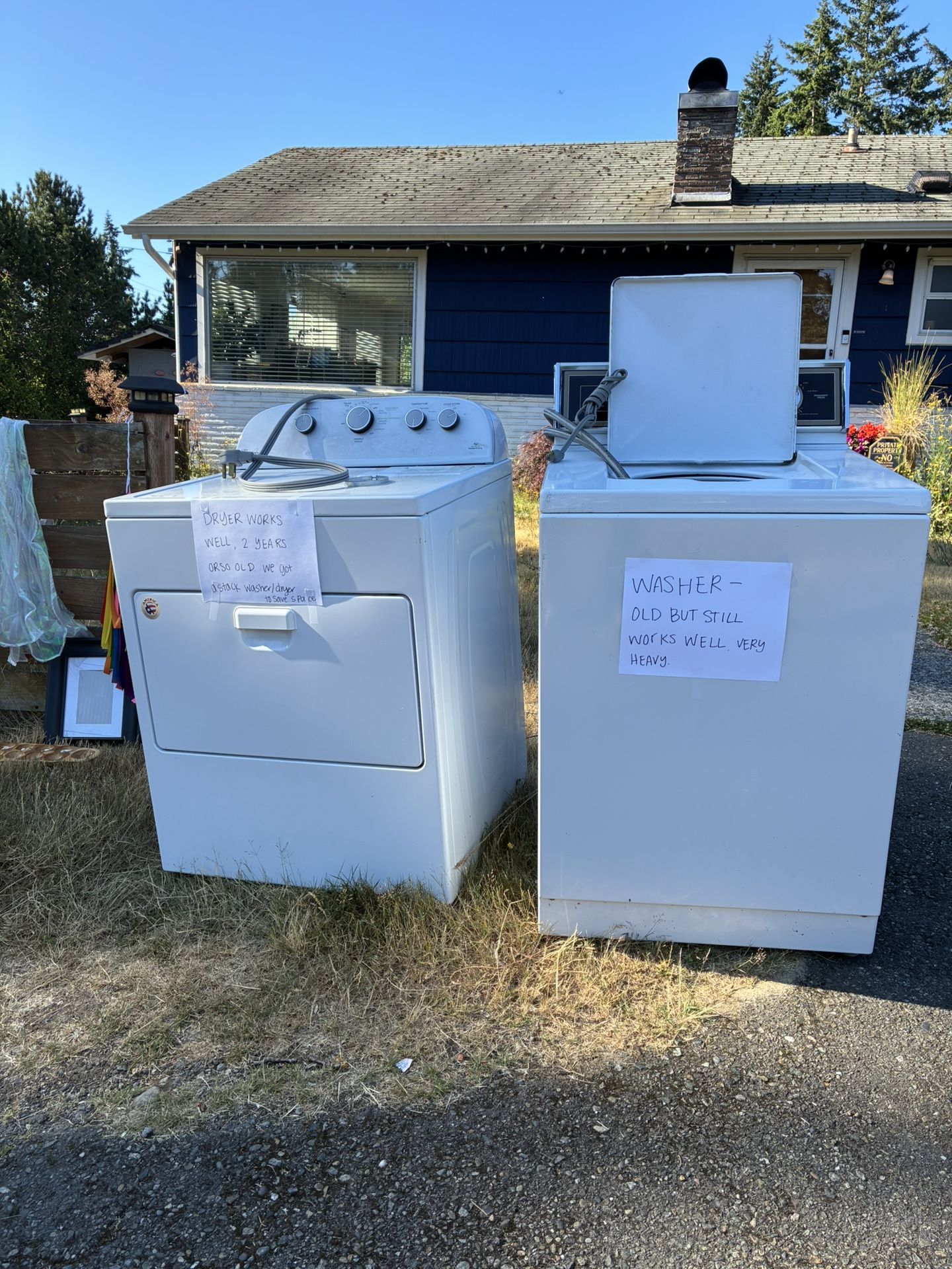 Working Washer & Dryer - Pending pickup