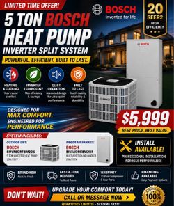 Bosch 5 ton heat pump system 20 seer R-454