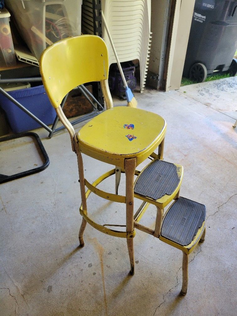 Mid-century Cosco Kitchen Stool with Stairs