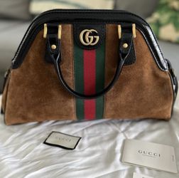 Gucci Re(Belle) Suede Top Handle Bag