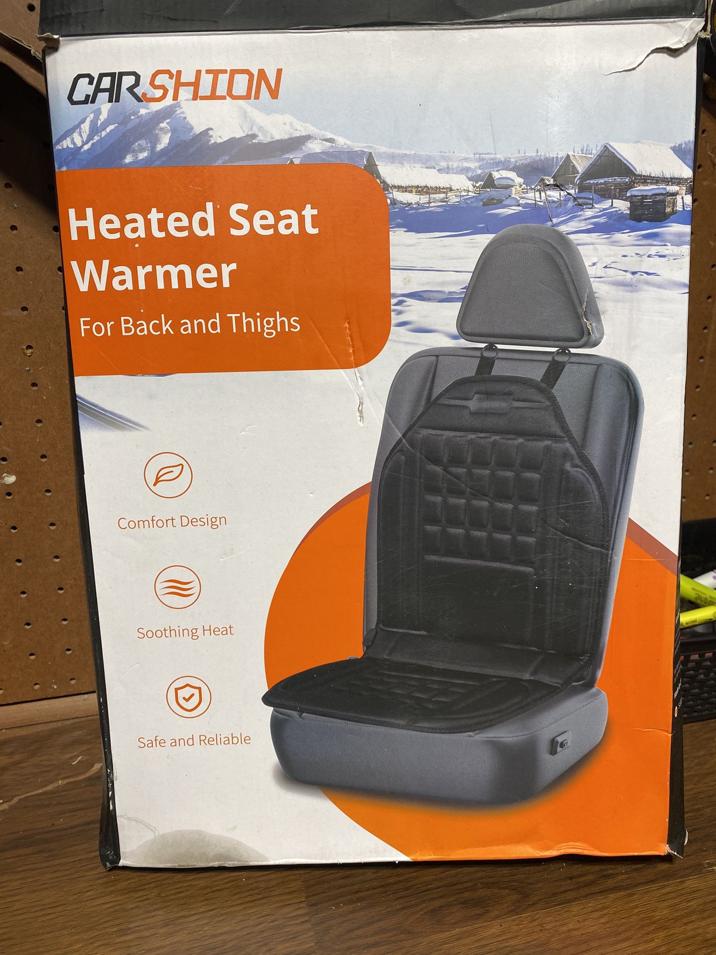 CARSHION Heated Seat Warmer – Plug-In Pad for Car Seat (Model C245101)