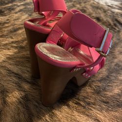 Beautiful Hot Pink Wedge Heels SIZE 6.5