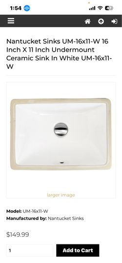 Nantucket Sink under mount
