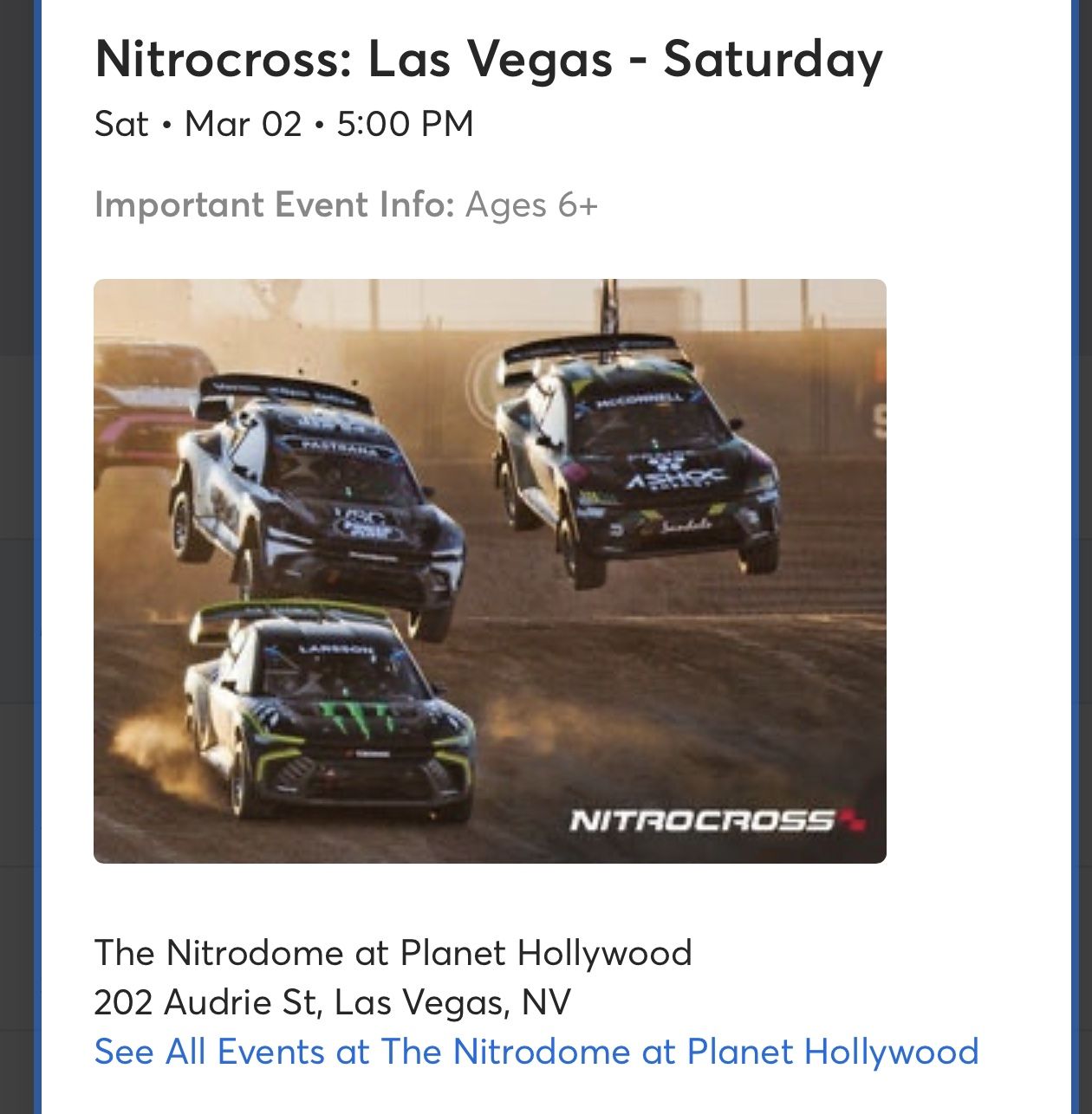 Nitrocross 3/2/24 behind Planet Hollywood