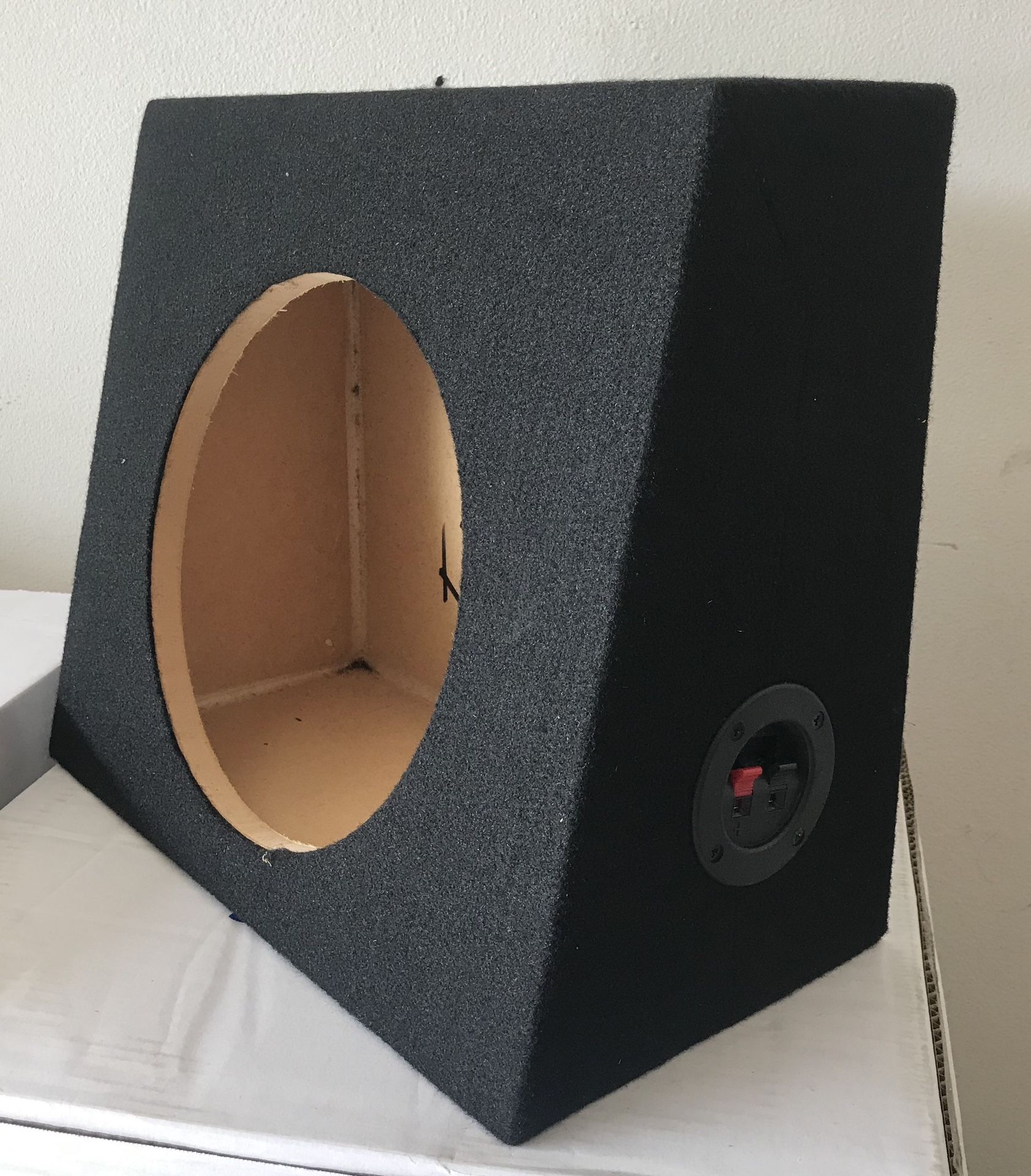 New 10” inch Angled Single Subwoofer Shallow Speaker Box for