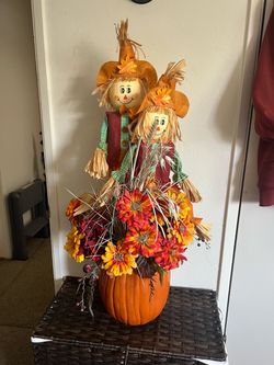 Fall Scarecrow Pumpkin Floral Arrangement
