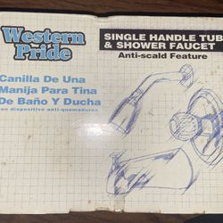 NEW / Western Pride Single Handle Tub & Shower Faucet Polished Chrome Finish.