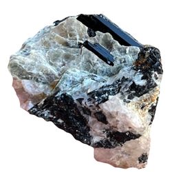 Black Tourmaline With Mica And Quartz. Crystals Gemstones Rocks Minerals
