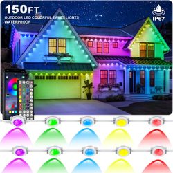 150FT RGB Permanent Outdoor Lights Waterproof LED Lighting with App/Remote Control