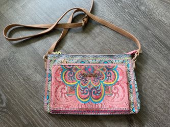Desigual Multicolor Pink Embroidered Crossbody Bag