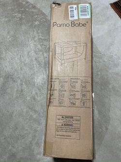 Pamo Babe Portable Playard,Sturdy Play Yard with Mattress and Toy bar with Soft Toys (Blue)