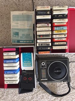 Track tapes and eight track cartridge player