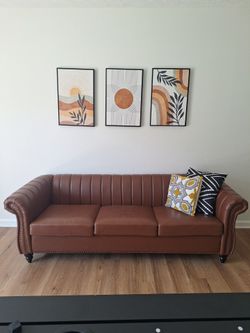 Chocolate brown sofa
