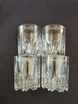 Crown Royal Starburst Whiskey Glasses Set Of 4