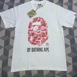White Pink Bape T Shirt 