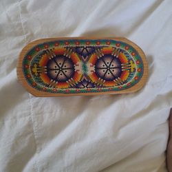 Hand Beaded Woden Tray