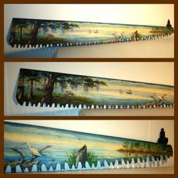 Vintage Hand Painted 2 Man Crosscut Saw