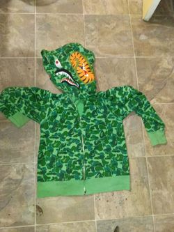 Bathing bape Shibuya 10th anniversary limited shark camo hoodie green