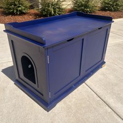 Blue Cat Box Enclosure Furniture 