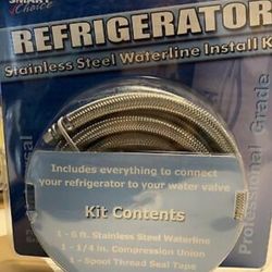 Smart Choice Stainless-Steel Refrigerator Water Line Kit - Silver