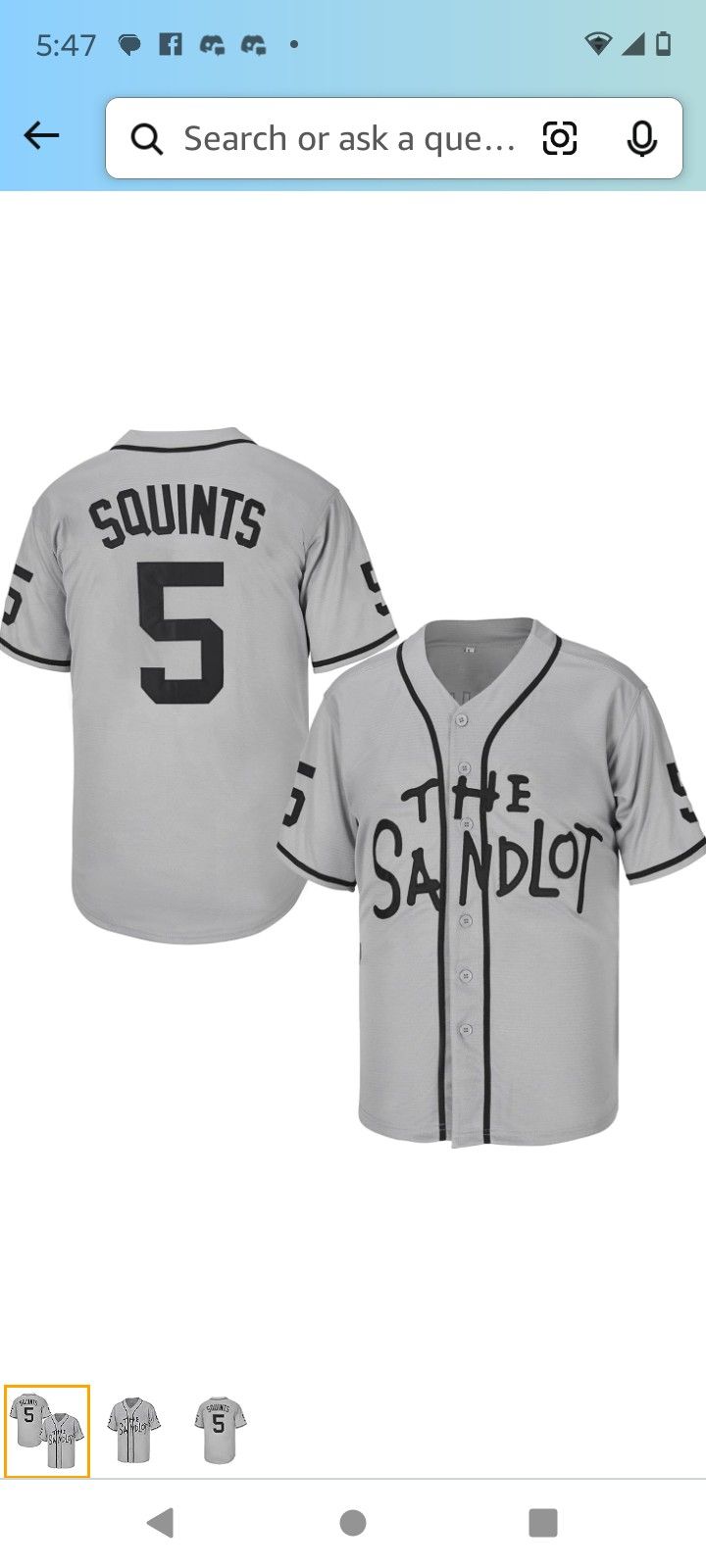 Brand New "The Sandlot" Squints Jersey