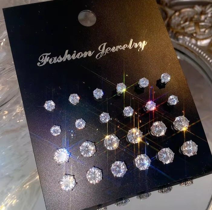 12 Pair Glass Earrings 