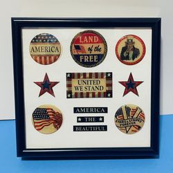 Unique Metal USA /American Flag Plaque 6" x 6"